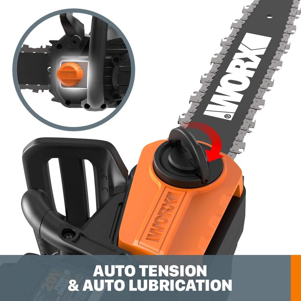 Worx 40V 14 Cordless Chainsaw Power Share with Auto-Tension - WG384 (Batteries & Charger Included)5