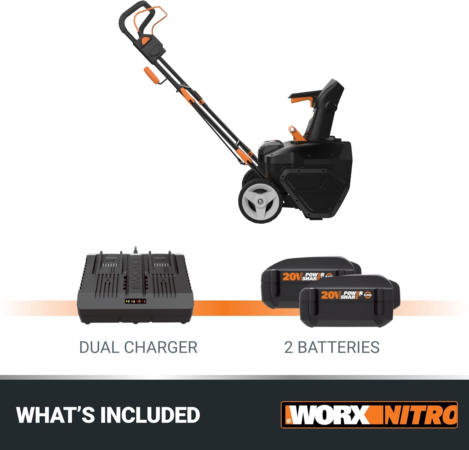 Worx 40V 20 Cordless Snow Blower Power Share with Brushless Motor - WG471 (Batteries & Charger Included)56