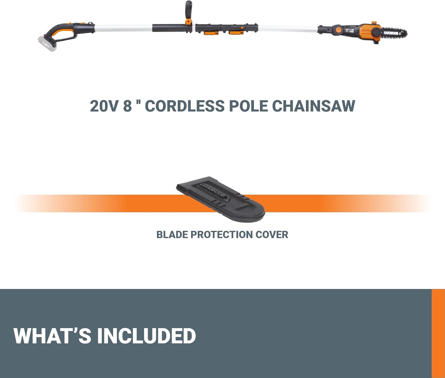 Worx Nitro 20V 8 cordless pole chainsaw tool only WG349.911