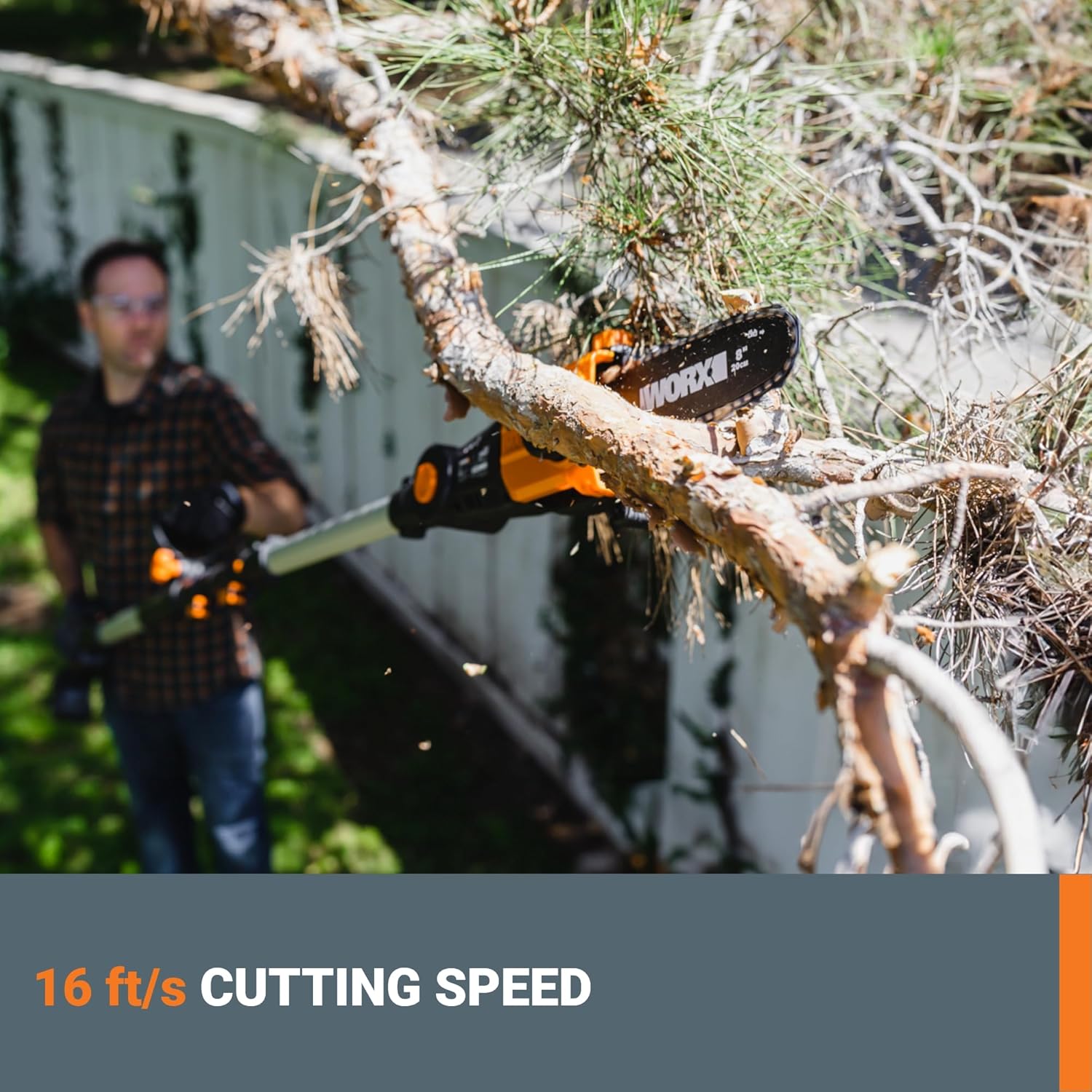 Worx Nitro 20V 8 cordless pole chainsaw tool only WG349.97