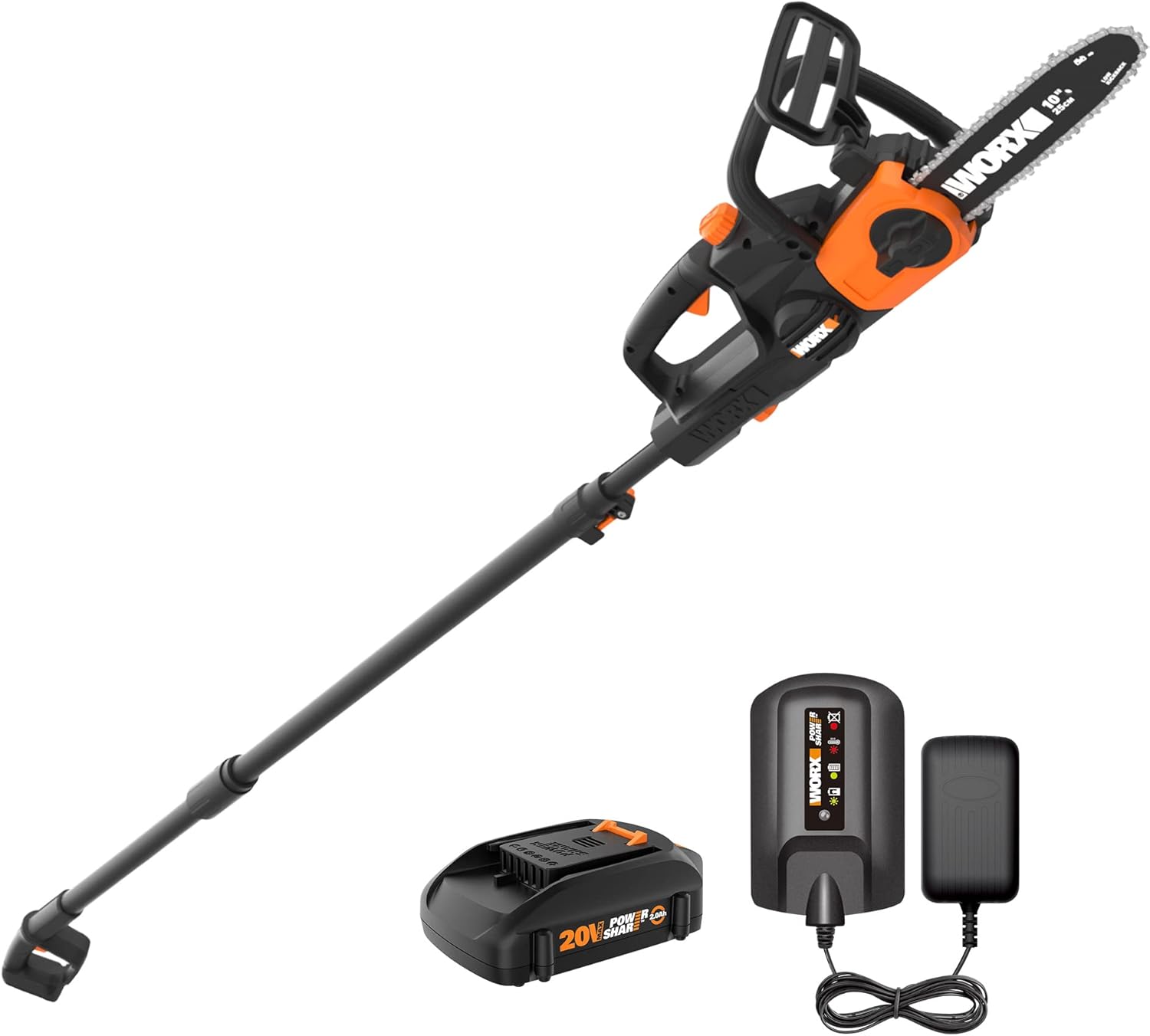 Worx WG323 20V Power Share 10 Cordless Pole Chain Saw with Auto-Tension (Battery & Charger Included) Worx WG323 20V Power Share 10" Cordless Pole/Chain Saw with Auto-Tension (Battery & Charger Included)