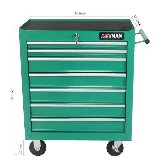 Xspracer ML-TC231 1000 Series 13-Inches W x 30-Inches H 7 -Drawer Steel Rolling Tool Cabinet ( Green )-_11zon