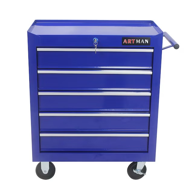 Xspracer ML-TC323 1000 Series 13-Inches W x 29-Inches H 5 -Drawer Steel Rolling Tool Cabinet ( Blue )_11zon Xspracer ML-TC323 1000 Series 13-Inches W x 29-Inches H 5 -Drawer Steel Rolling Tool Cabinet ( Blue )