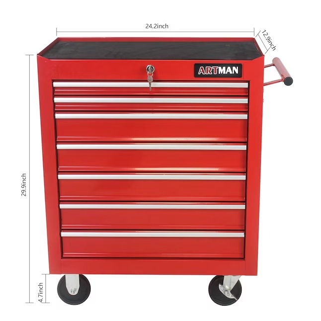 Xspracer ML-TC324 1000 Series 13-Inches W x 30-Inches H 7 -Drawer Steel Rolling Tool Cabinet ( Red )0_11zon