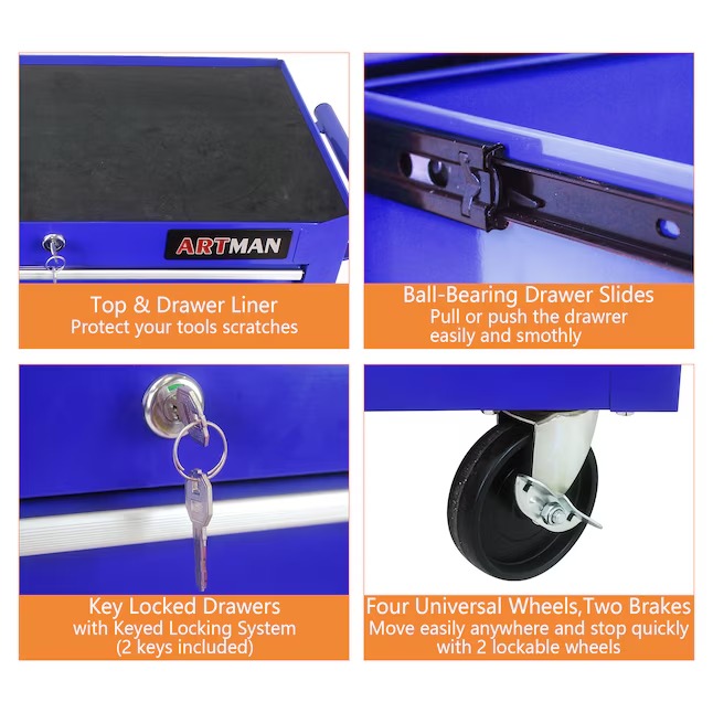 Xspracer ML-TC326 1000 Series 13-Inches W x 30-Inches H 7 -Drawer Steel Rolling Tool Cabinet ( Blue )4_11zon