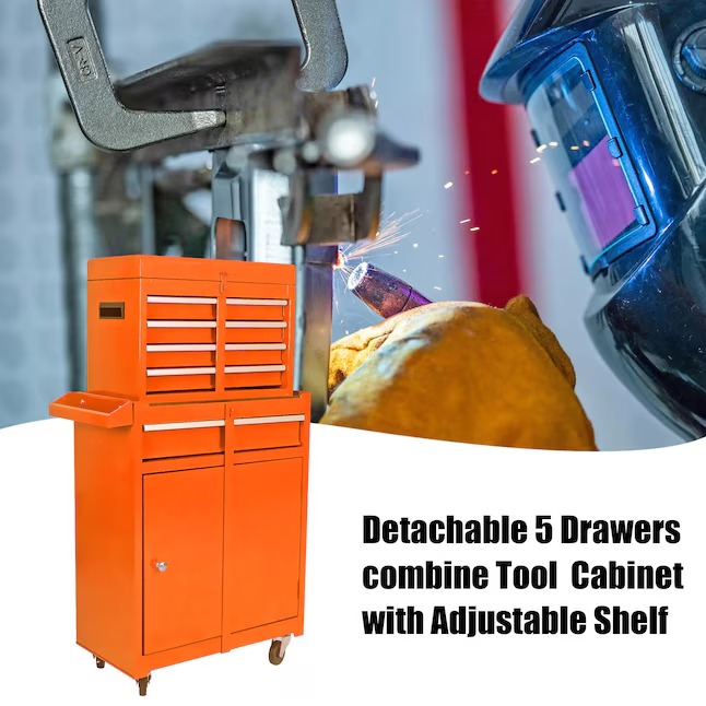 Xspracer ML-TC912 1000 Series 11-Inches W x 47-Inches H 5 -Drawer Metal Rolling Tool Cabinet ( Orange )15_11zon