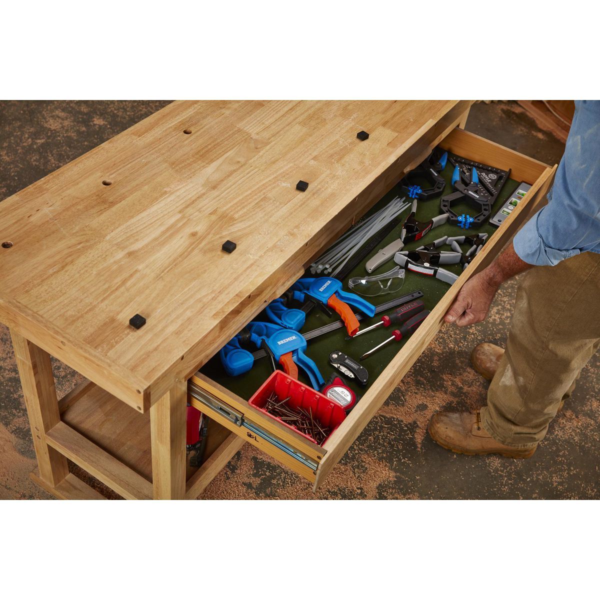 YUKON 60 in., 3-Drawer Hardwood Workbench11