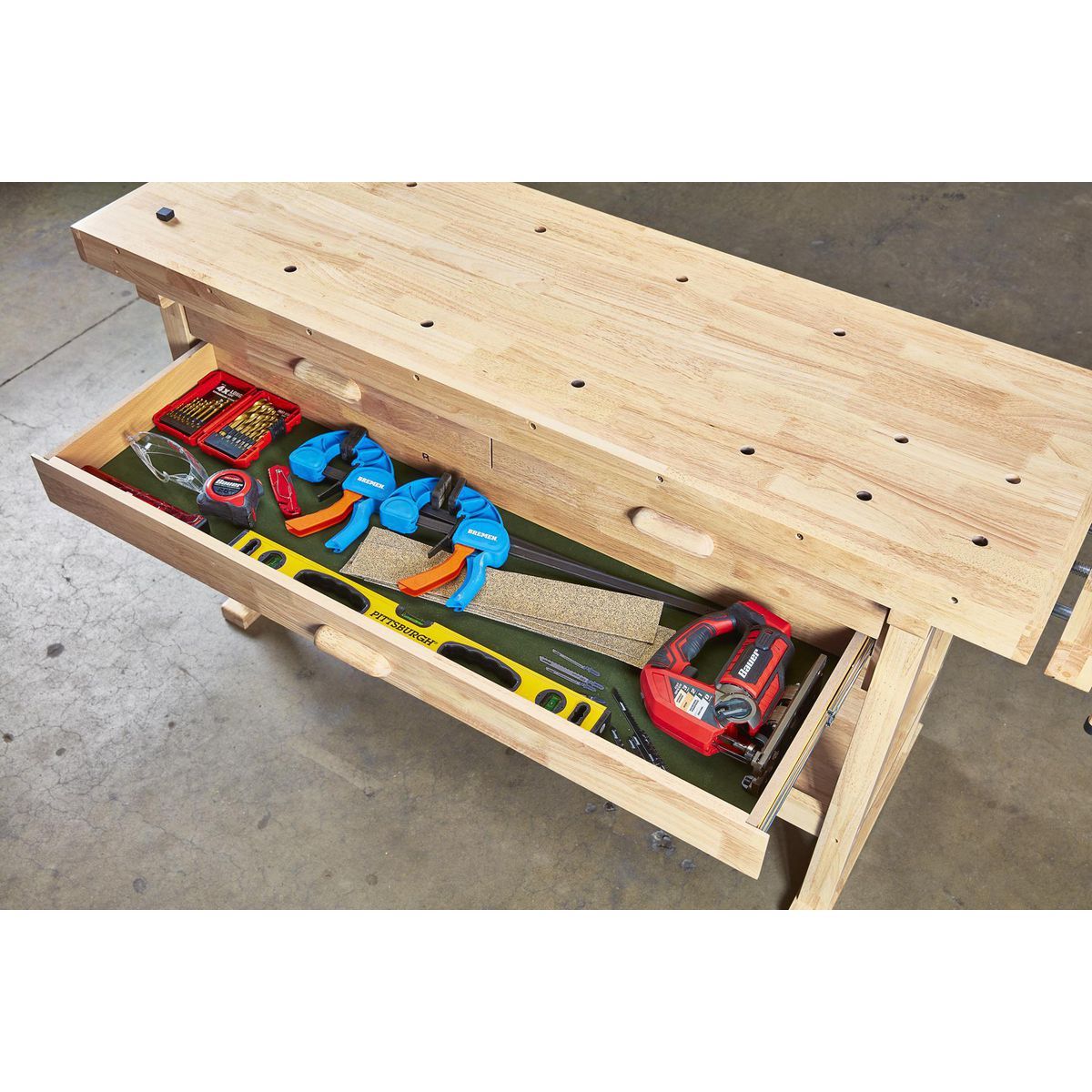 YUKON 60 in., 3-Drawer Hardwood Workbench6