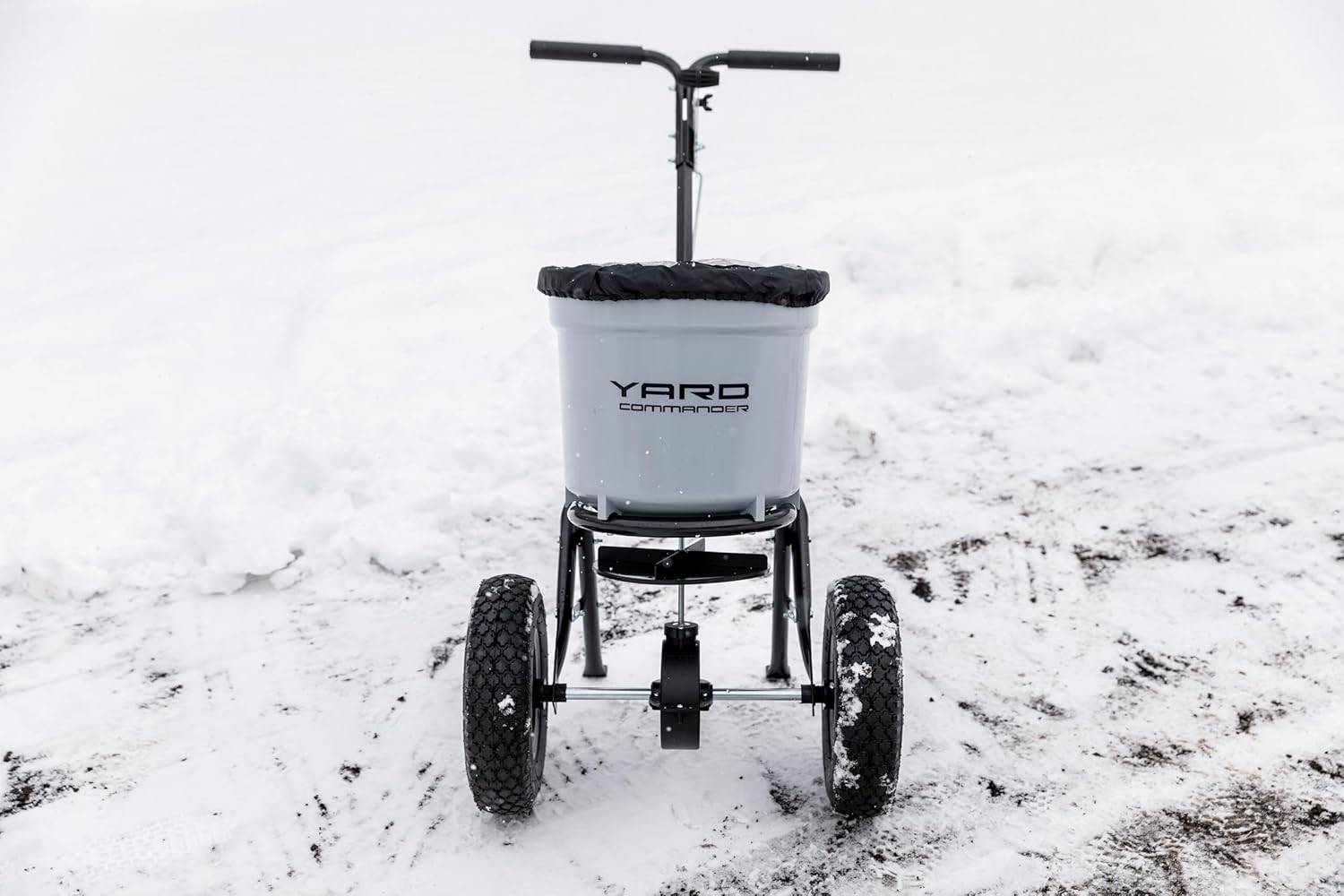 Yard Commander - Commercial 50-Pound Walk-Behind Push Broadcast Spreader - 10-12 Foot Spread Fertilizer, Salt & Grass Seed - Clog Free Design - Fully Enclosed Gear Box - Adjustable Drop Rate0