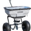 Yard Commander - Commercial Heavy Duty 125-Pound Walk-Behind Push Broadcast Fertilizer Spreader - Corrosion Resistant Hopper - Adjustable Drop Rate - Hopper Cover Included - Clog Free Design