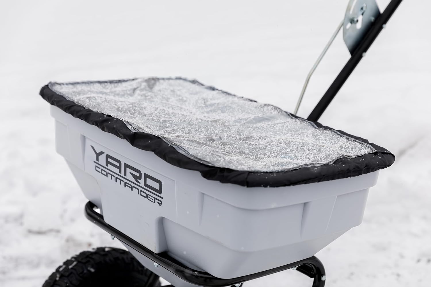 Yard Commander - Commercial Heavy Duty 125-Pound Walk-Behind Push Broadcast Fertilizer Spreader - Corrosion Resistant Hopper - Adjustable Drop Rate - Hopper Cover Included - Clog Free Design16