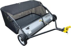 Yard Commander YTL-171-435 48-Inch Tow-Behind Lawn Sweeper, 10" Nylon Brushes, Universal Tractor/ATV Hitch, Never-Flat Wheels, Adjustable Height, 1-Year Warranty, Ideal for Leaves, Grass & Debris