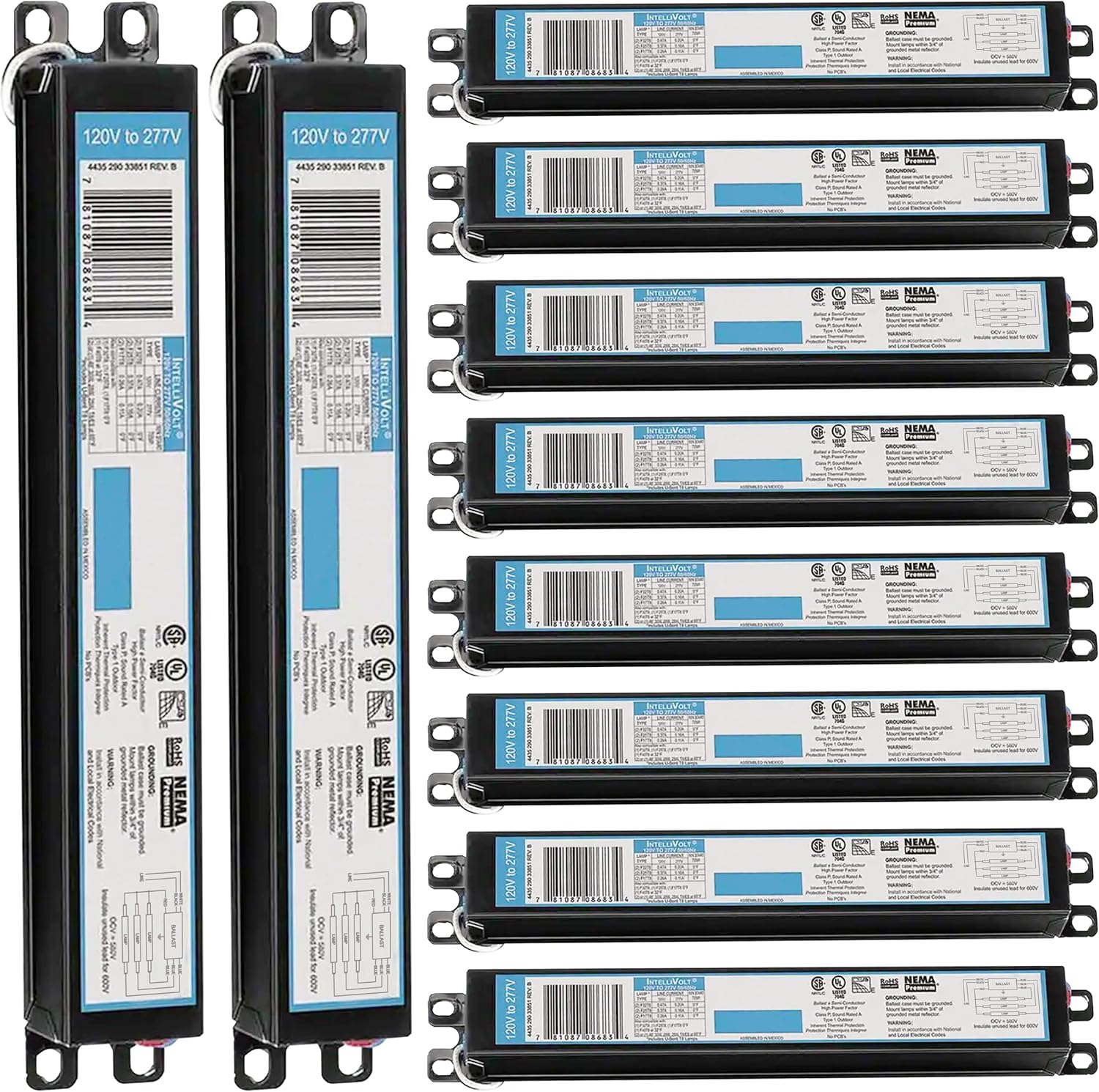 10 Pack - Replacement for ICN-3P32-SC 1, 2 & 3 Lamp T8 Fluorescent Electronic Ballast - 120-277 Volt - Instant Start - UL Approved 10 Pack - Replacement for ICN-3P32-SC 1, 2 & 3 Lamp T8 Fluorescent Electronic Ballast - 120-277 Volt - Instant Start - UL Approved