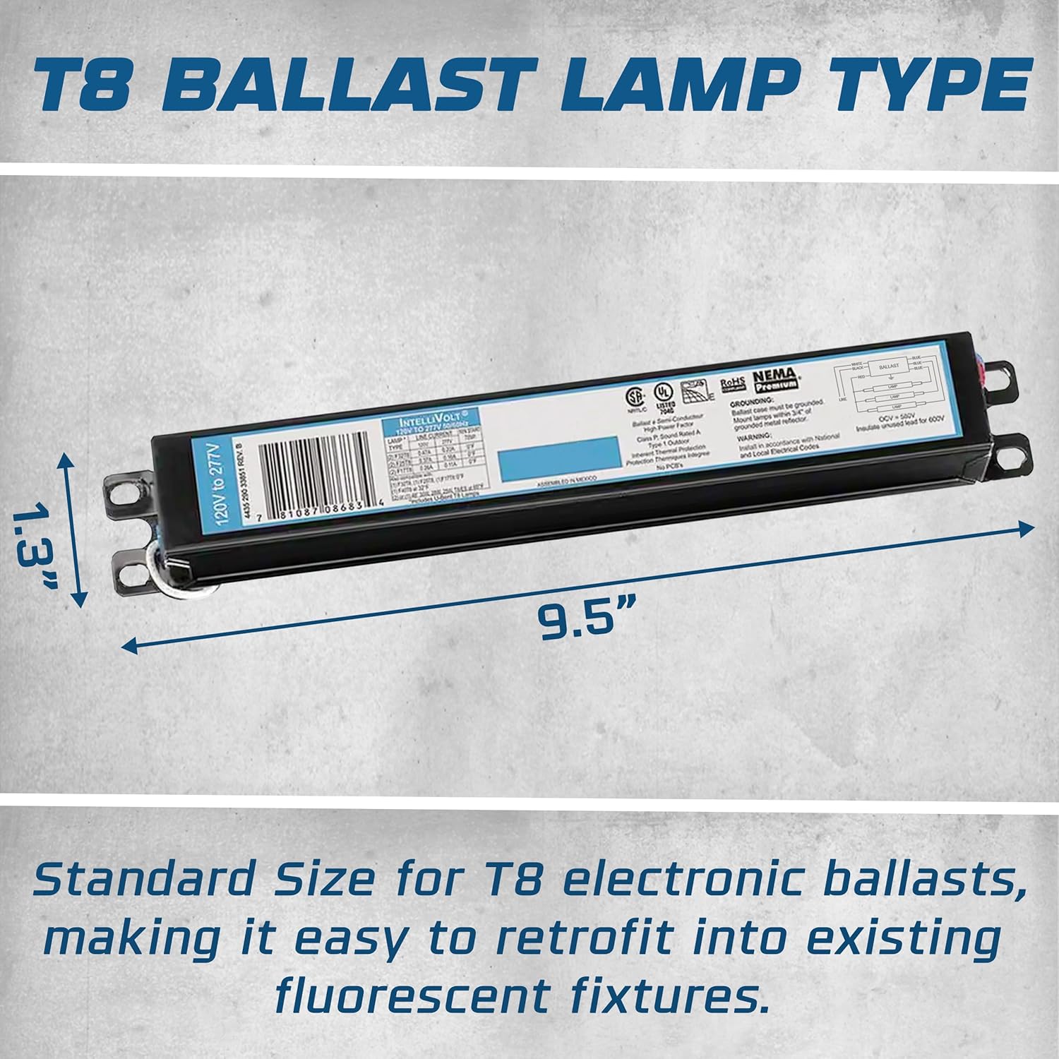 10 Pack - Replacement for ICN-3P32-SC 1, 2 & 3 Lamp T8 Fluorescent Electronic Ballast - 120-277 Volt - Instant Start - UL Approved3