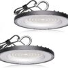 2 Pack UFO Led High Bay Light 200W(800W MH/HPS Equiv.), 30000lm, 5000K Daylight High Bay Led Light with 5' Cable US Hook, IP65 Waterproof Commercial Light Fixture for Warehouse Workshop Barn Factory