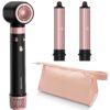 3 in 1 Air Styler with Travel Case - Ionic Hair Dryer & Air Wrap Curlers for Curling Drying, 1 Inch Curling Iron Barrel, Frizz-Free Blow Dryer No Heat Damage Fit for All Hair Types & Lengths