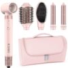 5 in 1 High-Speed Hot Air Styler - Professional Frizz-Free Hair Dryer Brush, Fast Drying Hair Dryer, No Heat Damage Air Styler Wrap - Curl, Volumize, Straighten with Travel Bag