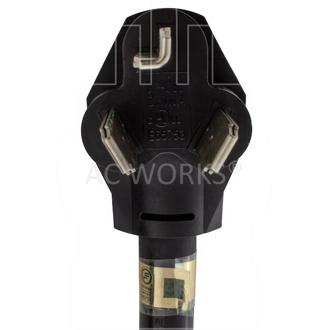 AC WORKS 1030PR-025 25ft NEMA 10-30 Cord 25-ft 10 3 3 Prong Black Indoor Outdoor STW Heavy Duty Appliance Extension Cord1_11zon