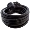 AC WORKS 1030PR-025 25ft NEMA 10-30 Cord 25-ft 10 / 3 3 Prong Black Indoor/Outdoor STW Heavy Duty Appliance Extension Cord
