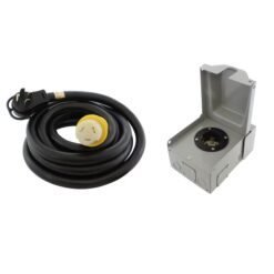 AC WORKS EP1450KIT-015E 50A Emergency Power Kit with SS2-50 Inlet Box and 15ft Cord 15-ft 6 / 4 4 Prong Black Indoor/Outdoor STW Heavy Duty Locking Extension Cord