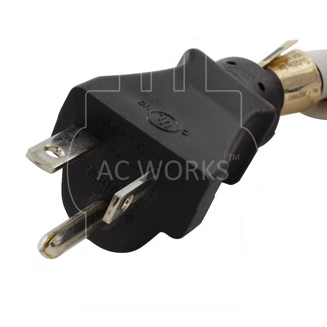 AC WORKS S620PR-025 25ft NEMA 6-20 Cord 25-ft 12 3 3 Prong Black Indoor Outdoor SJTW Heavy Duty General Extension Cord2_11zon