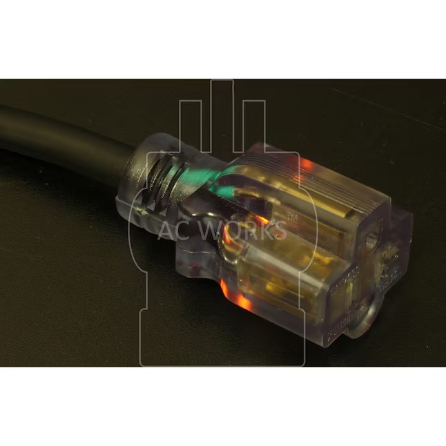 AC WORKS S620PR-025 25ft NEMA 6-20 Cord 25-ft 12 3 3 Prong Black Indoor Outdoor SJTW Heavy Duty General Extension Cord4_11zon