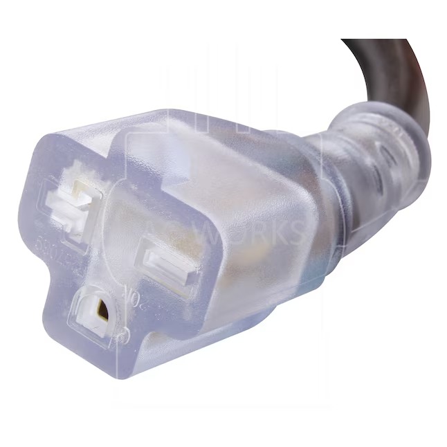 AC WORKS S620PR-025 25ft NEMA 6-20 Cord 25-ft 12 3 3 Prong Black Indoor Outdoor SJTW Heavy Duty General Extension Cord5_11zon