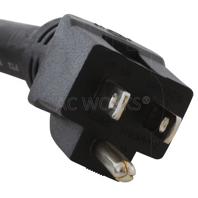 AC WORKS SD515520-010E 10ft NEMA 5-15P to NEMA 5-20R 10-ft 10 3 3 Prong Black Indoor Outdoor SOOW Super Heavy Duty General Extension Cord3_11zon