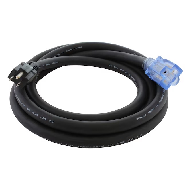 AC WORKS SD515520-010E 10ft NEMA 5-15P to NEMA 5-20R 10-ft 10 3 3 Prong Black Indoor Outdoor SOOW Super Heavy Duty General Extension Cord_11zon AC WORKS SD515520-010E 10ft NEMA 5-15P to NEMA 5-20R 10-ft 10 / 3 3 Prong Black Indoor/Outdoor SOOW Super Heavy Duty General Extension Cord