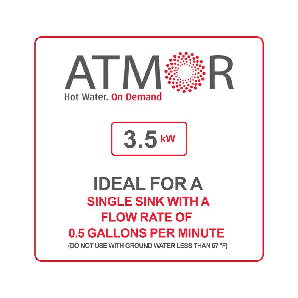 ATMOR AT-35WH-HD 3500-Watt 120V 0.5 GPM Point-of-Use Electric Tankless Water Heater Includes Pressure Relief Device 1-Sink Water Heater2
