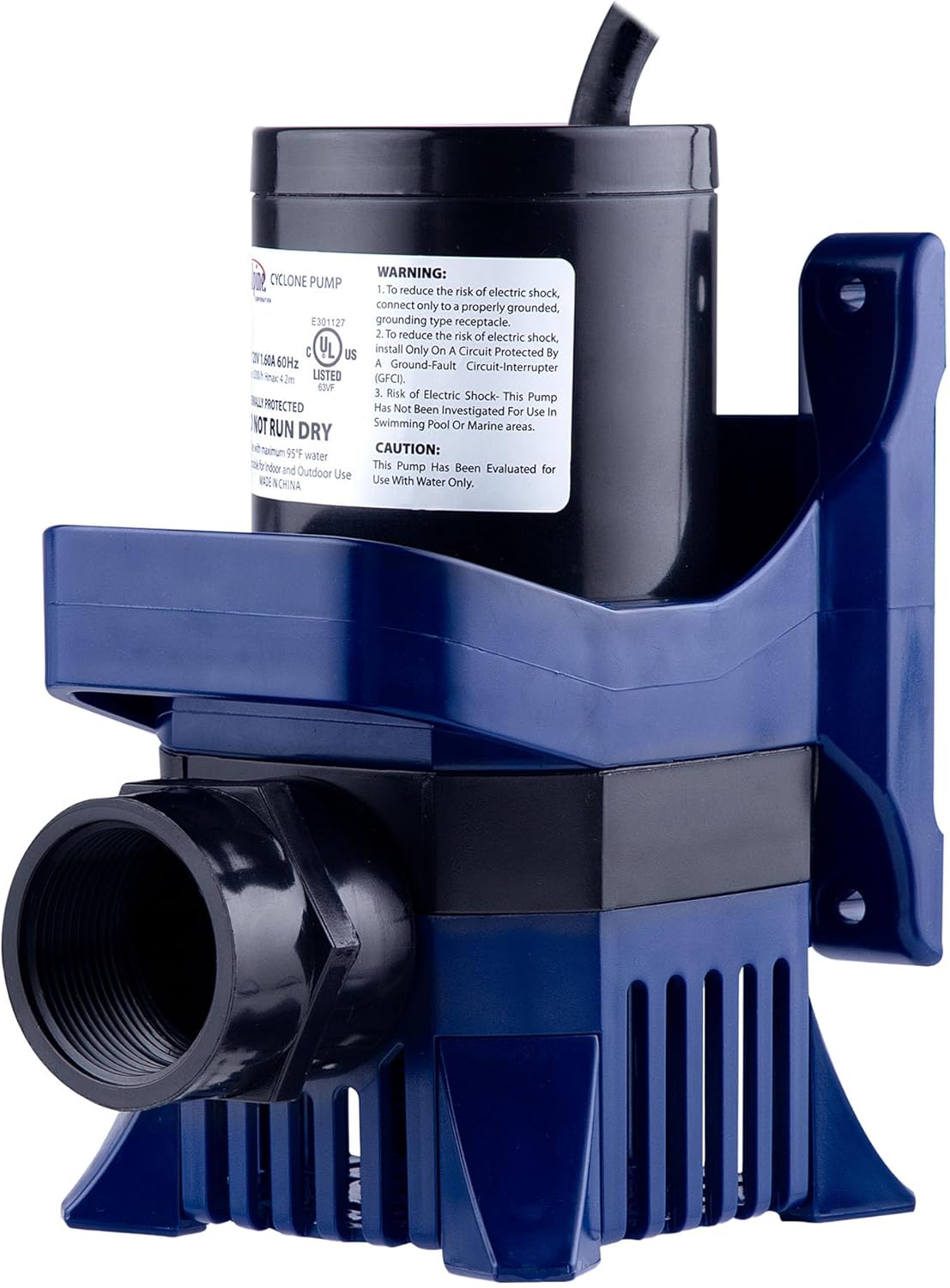 Alpine Corporation 2100 GPH Submersible Water Pump with 33 FT Cord and Adapters for Ponds, Fountains, Waterfalls, and Water Circulation, 192 Watts 20 FT Lift Quiet Operation Vertical Horizontal13