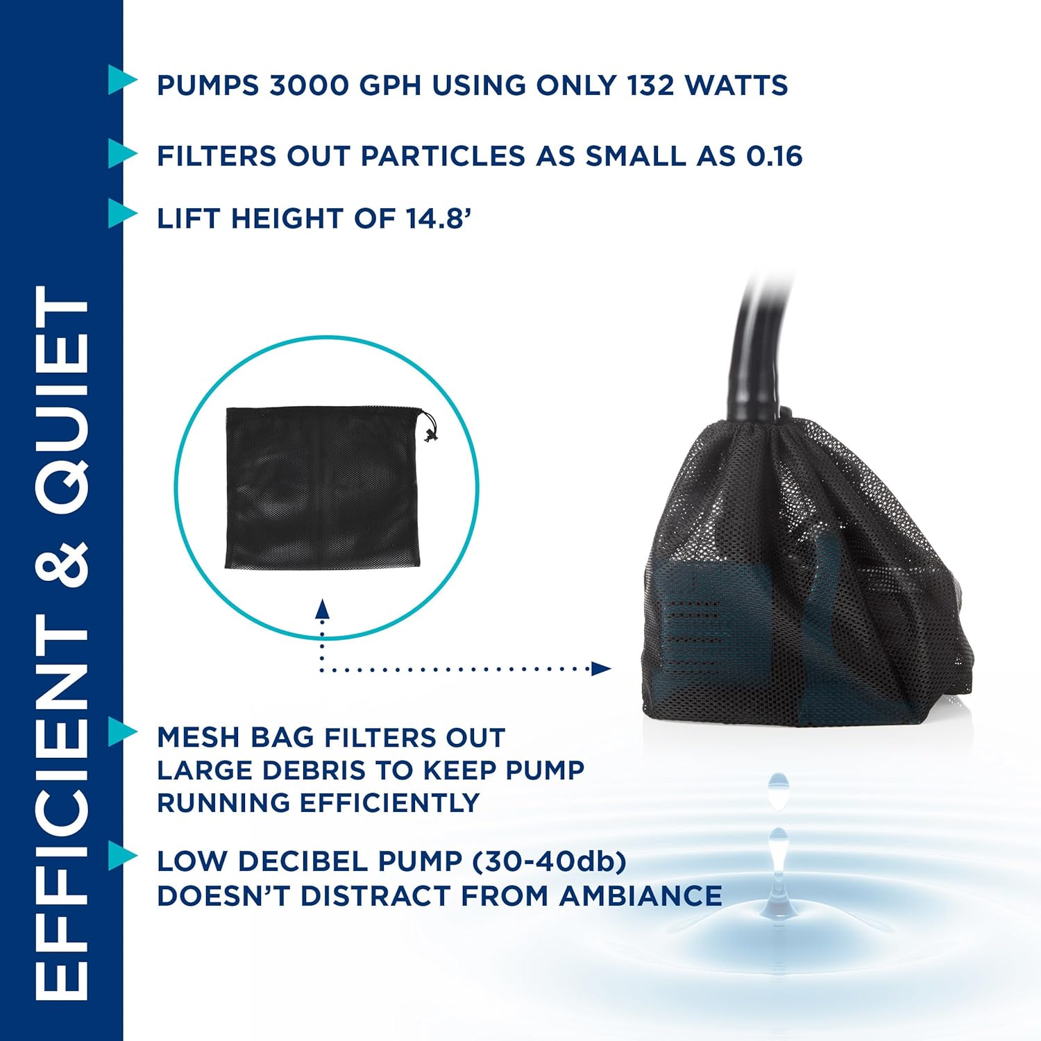Alpine Corporation 3000 GPH Vortex Energy-Saving Pump for Ponds, Fountains, Waterfalls, and Water Circulation11