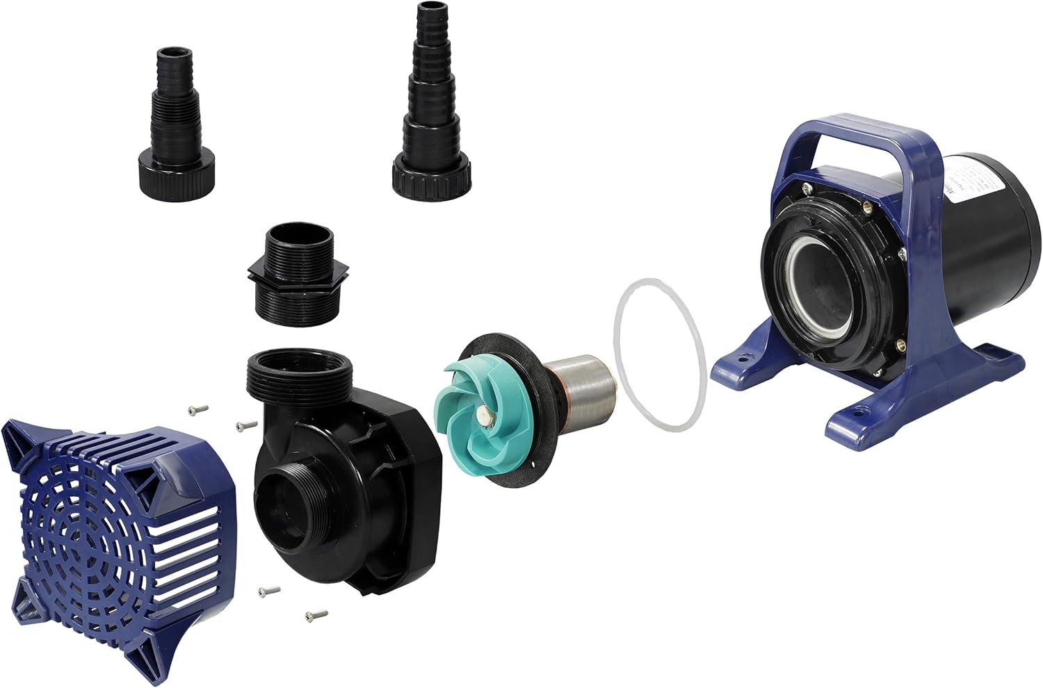 Alpine Corporation 6550 GPH Submersible Water Pump with 33 FT Cord and Adapters for Ponds, Fountains, Waterfalls, and Water Circulation, 456 Watts 26 FT Lift Quiet Operation Vertical Horizontal12