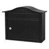 Architectural Mailboxes 2550B-10 Saratoga Black, Medium, Steel, Locking Wall Mount Mailbox