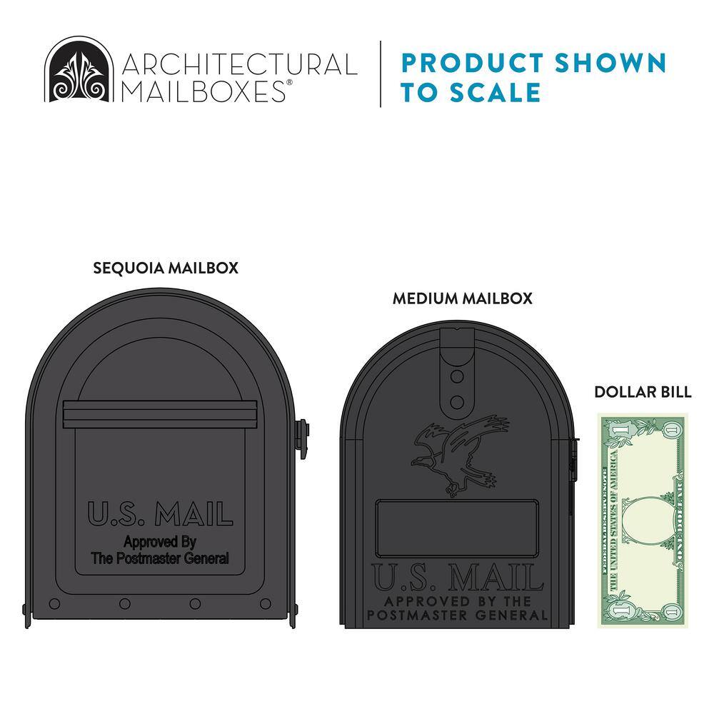 Architectural Mailboxes 5560P-R-10 Sequoia Pewter, Large, Steel, Heavy Duty Post Mount Mailbox3