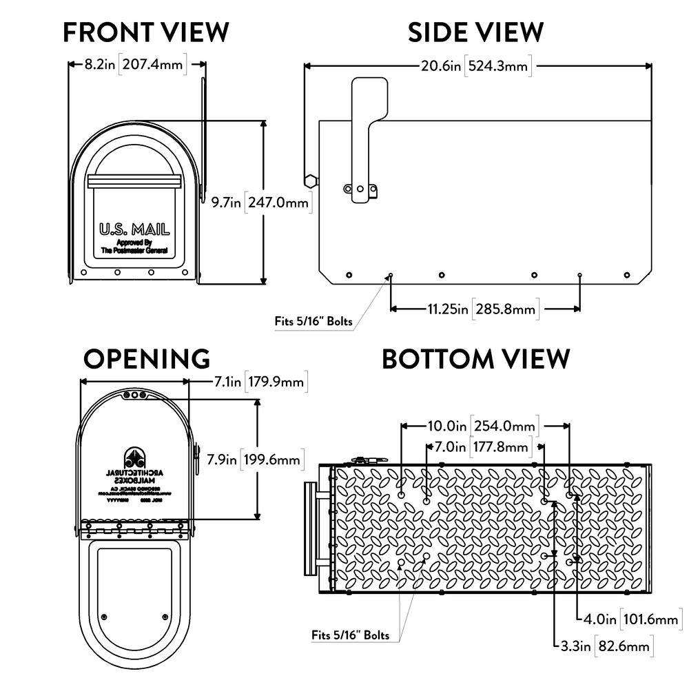 Architectural Mailboxes 5560P-R-10 Sequoia Pewter, Large, Steel, Heavy Duty Post Mount Mailbox4