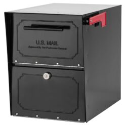 Architectural Mailboxes 6200B-10 Oasis Classic Black, Extra Large, Steel, Locking, Post Mount Parcel Mailbox with High Security Reinforced Lock