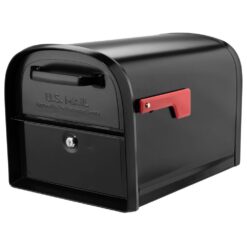 Architectural Mailboxes 6300B-10 Oasis 360 Black, Large, Steel, Locking Parcel Mailbox with 2-Access Doors