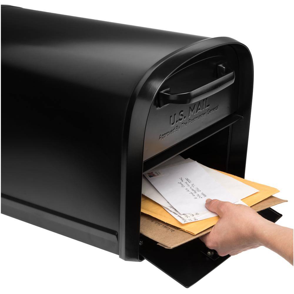 Architectural Mailboxes 6300B-10 Oasis 360 Black, Large, Steel, Locking Parcel Mailbox with 2-Access Doors0