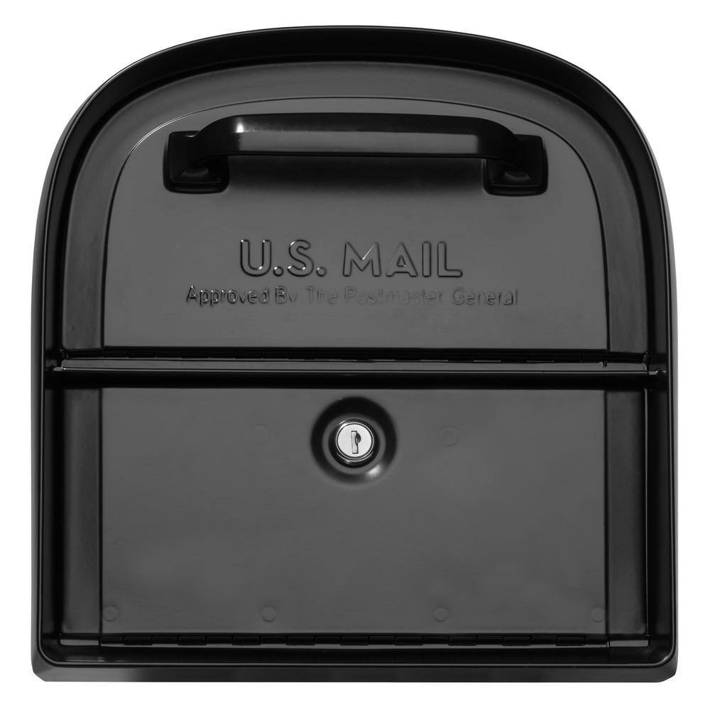 Architectural Mailboxes 6300B-10 Oasis 360 Black, Large, Steel, Locking Parcel Mailbox with 2-Access Doors8