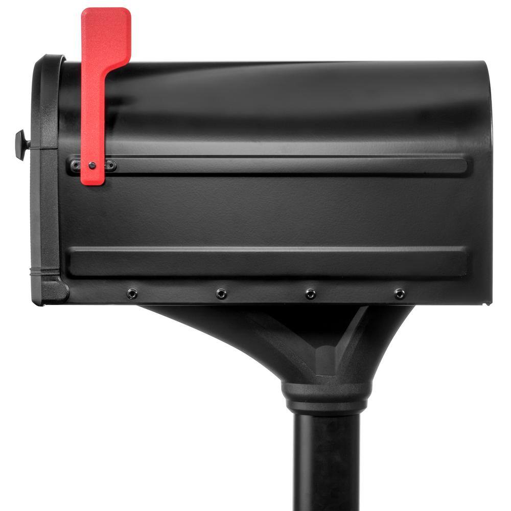 Architectural Mailboxes 7980B-10 Roxbury Black, Large Steel Post Mount Mailbox and Premium Steel Post Combo8
