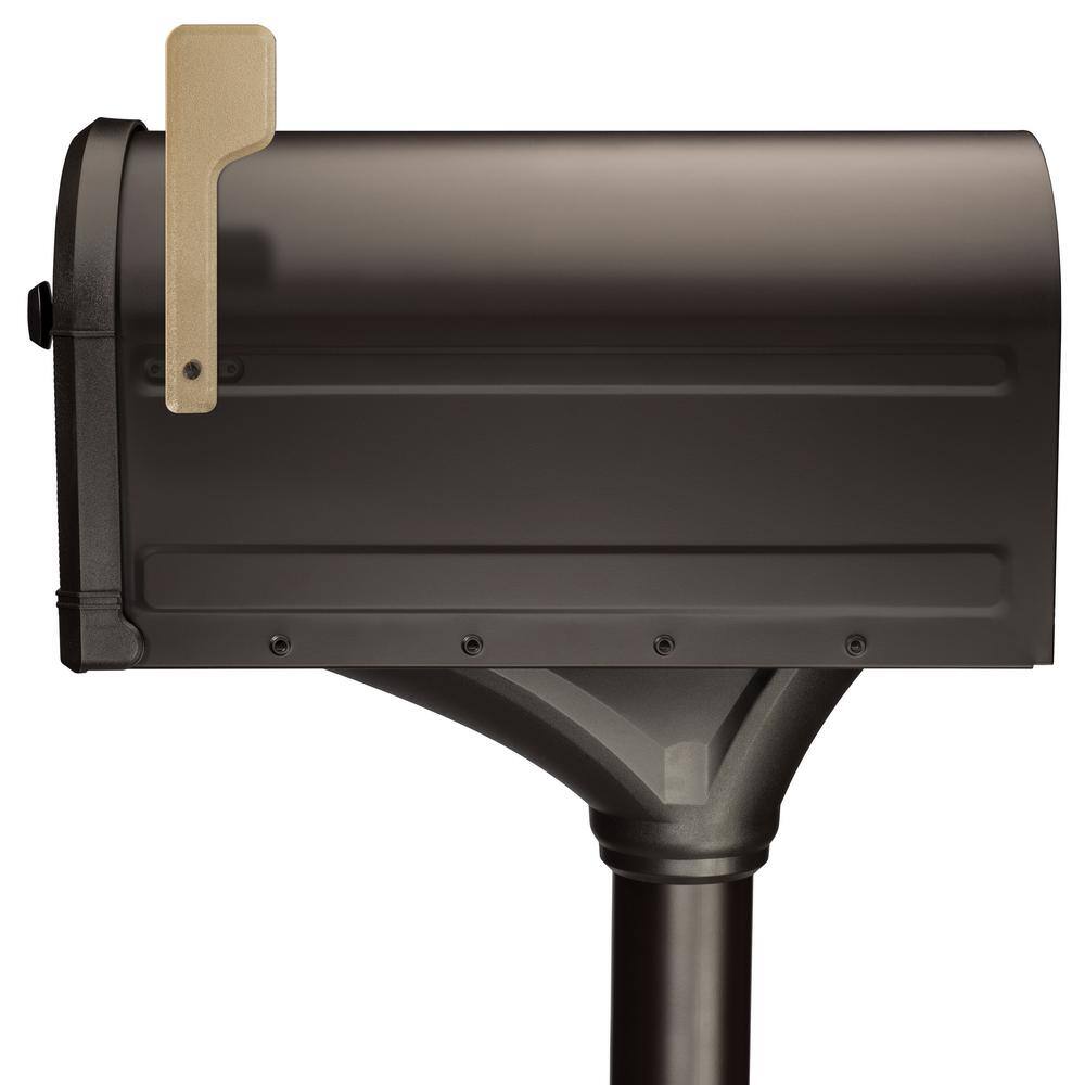 Architectural Mailboxes 7980RZ Roxbury Rubbed Bronze, Large, Steel Post Mount Mailbox and Premium Steel Post Combo0