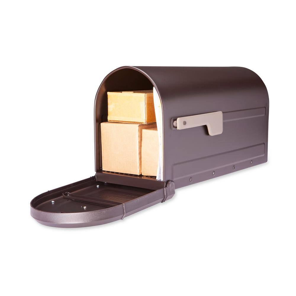 Architectural Mailboxes 7980RZ Roxbury Rubbed Bronze, Large, Steel Post Mount Mailbox and Premium Steel Post Combo2