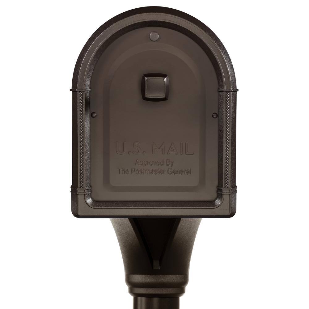 Architectural Mailboxes 7980RZ Roxbury Rubbed Bronze, Large, Steel Post Mount Mailbox and Premium Steel Post Combo8