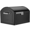 Architectural Mailboxes 950020B-10 Centennial Black, Extra Large, Steel, Post Mount Mailbox with Premium Silver Handle and Flag