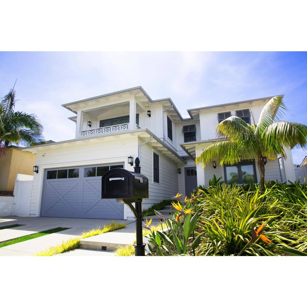 Architectural Mailboxes 950020B-10 Centennial Black, Extra Large, Steel, Post Mount Mailbox with Premium Silver Handle and Flag1