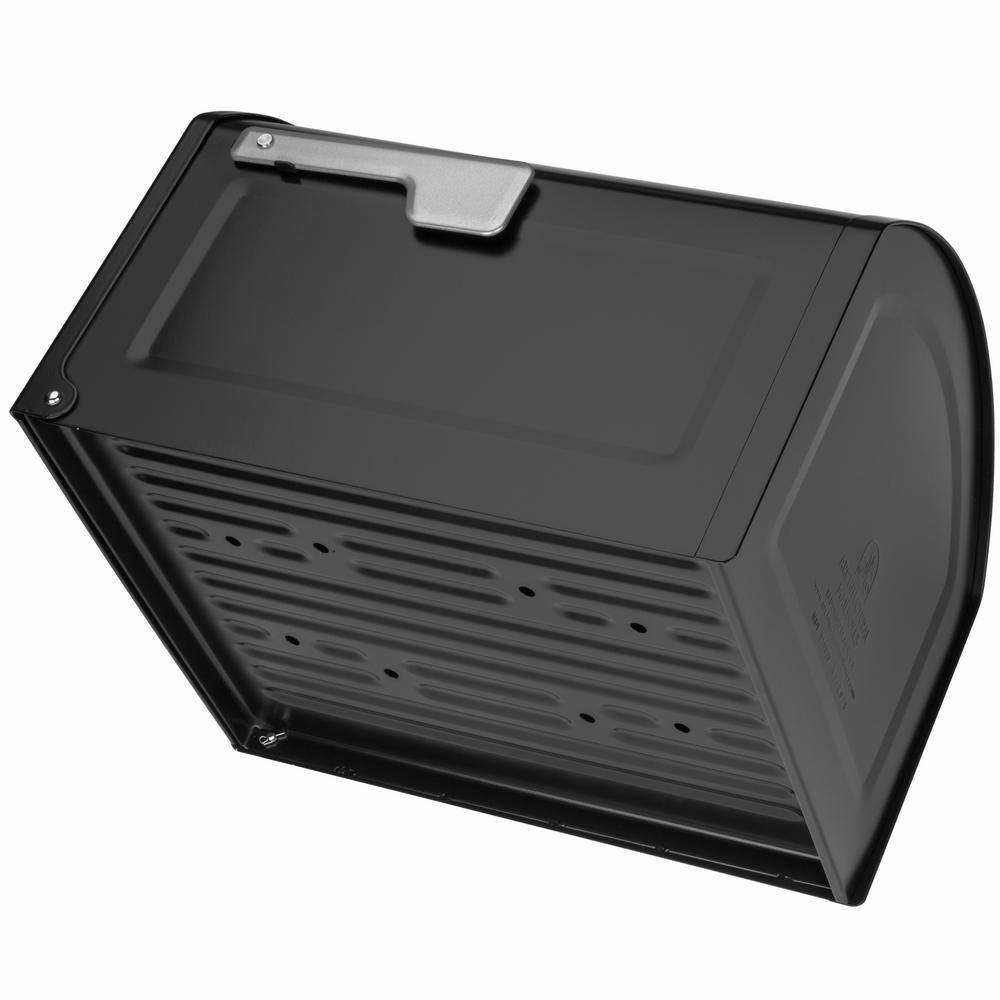 Architectural Mailboxes 950020B-10 Centennial Black, Extra Large, Steel, Post Mount Mailbox with Premium Silver Handle and Flag11