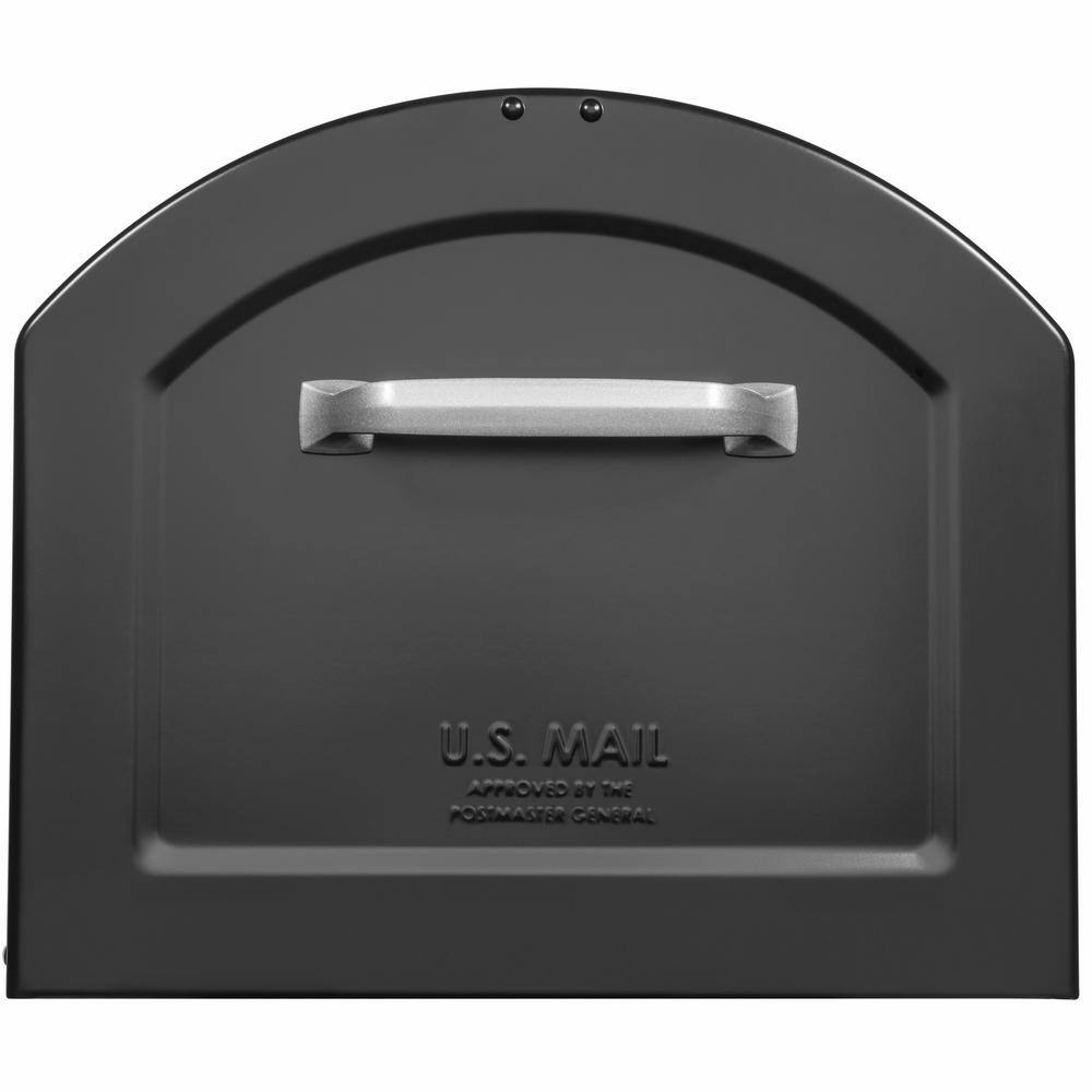 Architectural Mailboxes 950020B-10 Centennial Black, Extra Large, Steel, Post Mount Mailbox with Premium Silver Handle and Flag7
