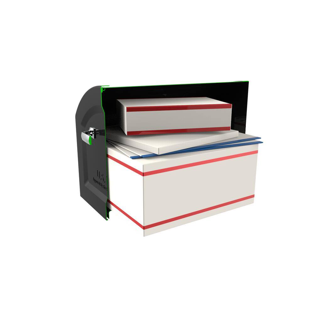 Architectural Mailboxes 950020B-10 Centennial Black, Extra Large, Steel, Post Mount Mailbox with Premium Silver Handle and Flag9