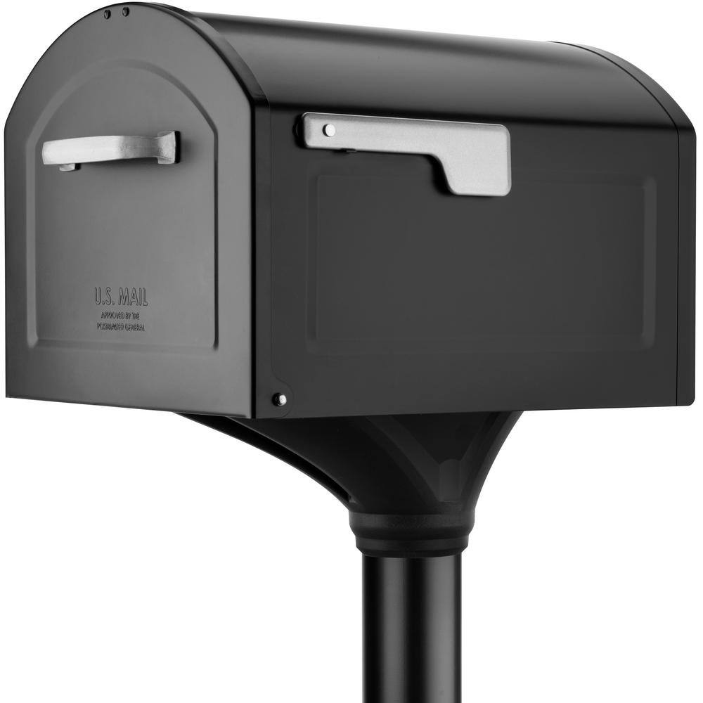 Architectural Mailboxes 950080B-10 Centennial Black, Extra Large, Steel, Mailbox and Decorative Post Combo Kit8